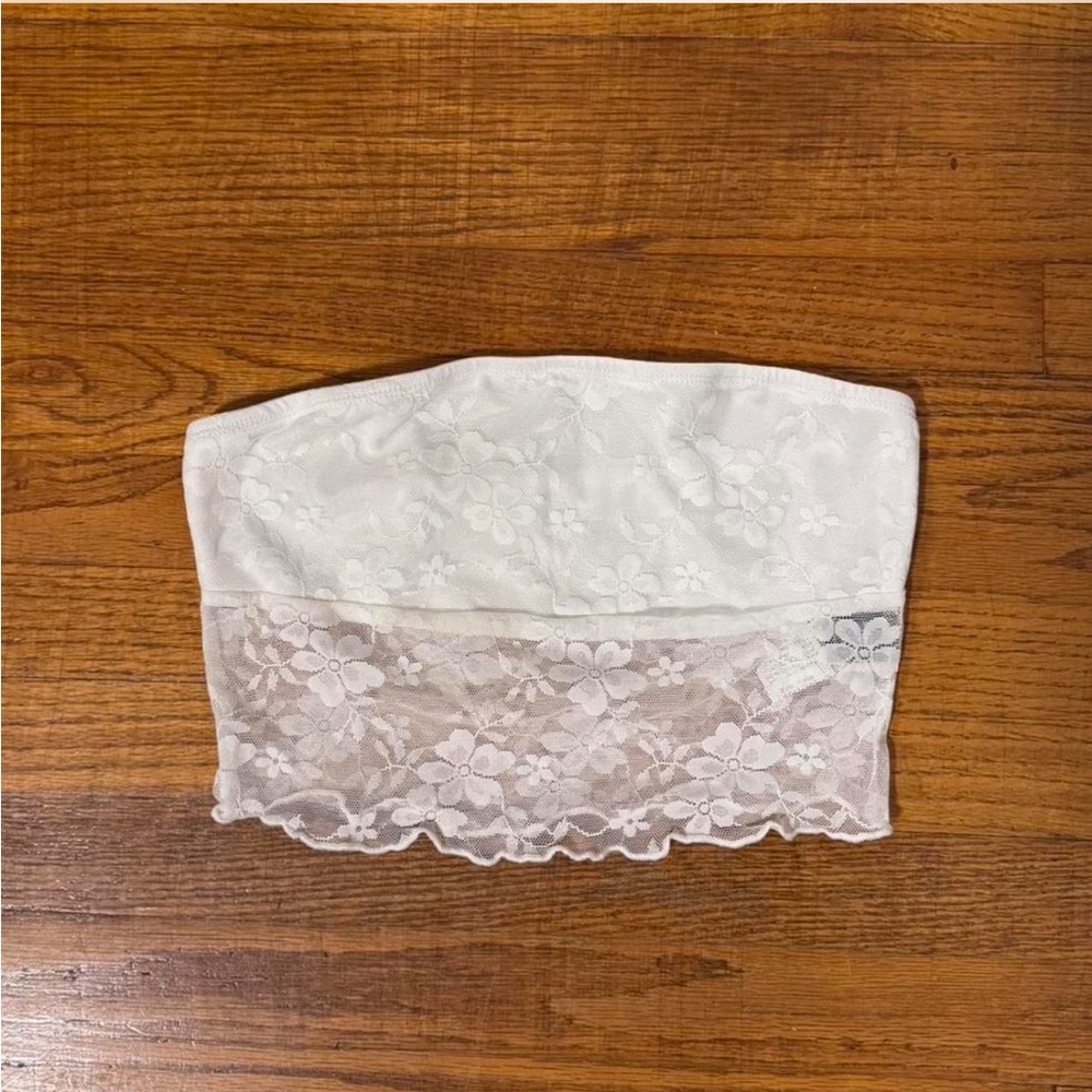 White Lace Floral Tube Top